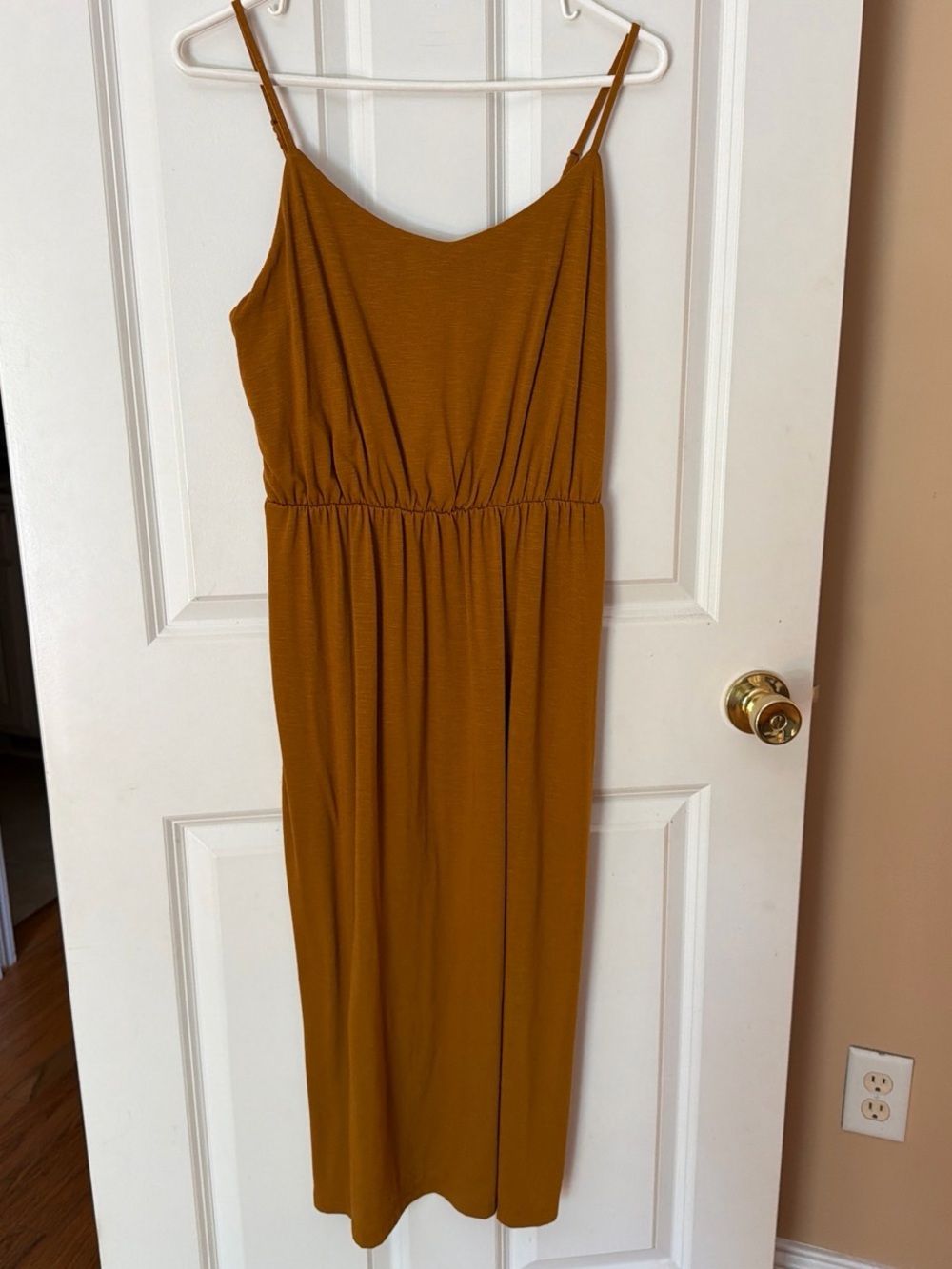 Old Navy Spaghetti Strap Midi Dress in Mustard